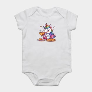 Pizza Unicorn Lover, Love Eating Pizza Baby Bodysuit